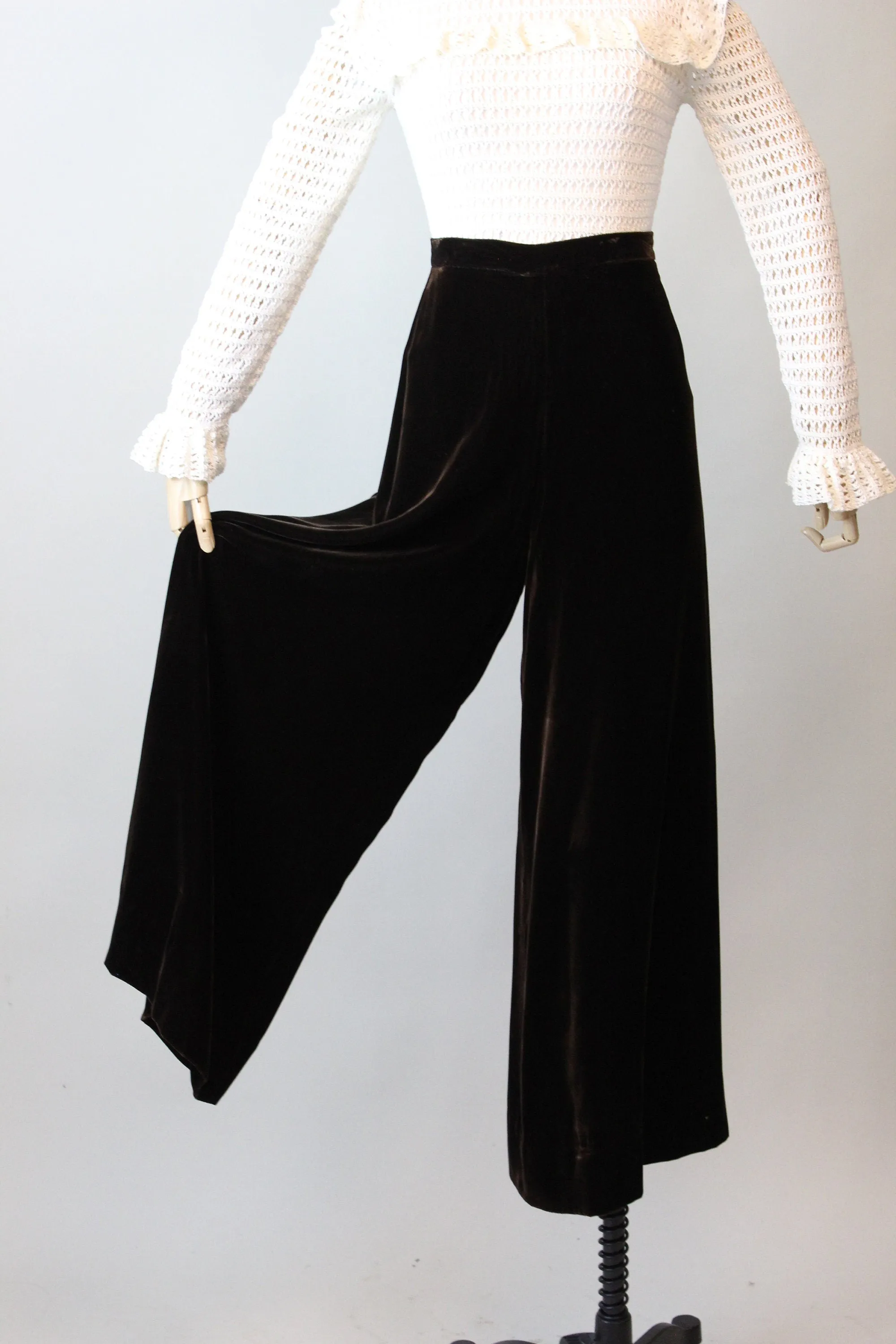 1940s VELVET PALAZZO pants trousers WIDE leg xs | new fall