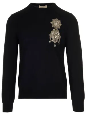 Alexander McQueen Embellished Crewneck Jumper