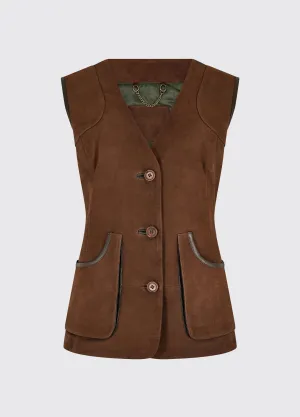 Allendale Leather Gilet - Walnut