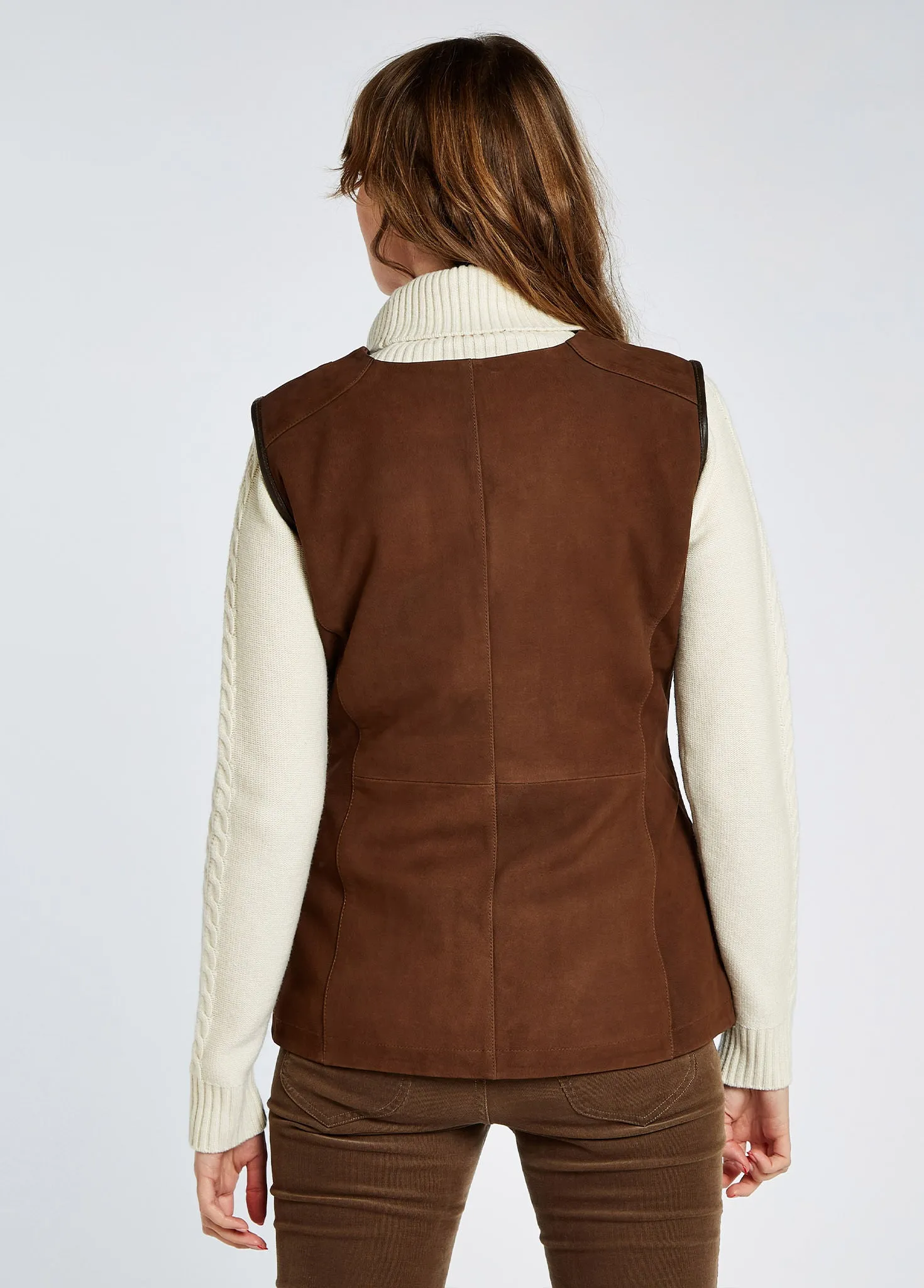 Allendale Leather Gilet - Walnut