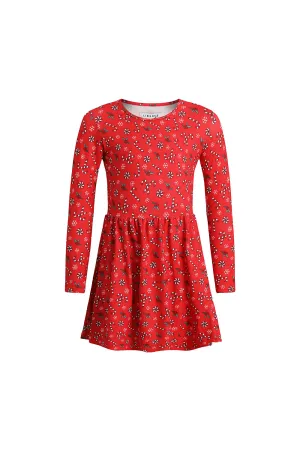 Alma Ls Babydoll Dress (Kids) | Candycane Red | Kjole fra Liberté Ami