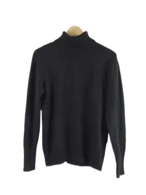 Amelius 'Manor' Black Knit Turtle Neck Jumper L | BNWT