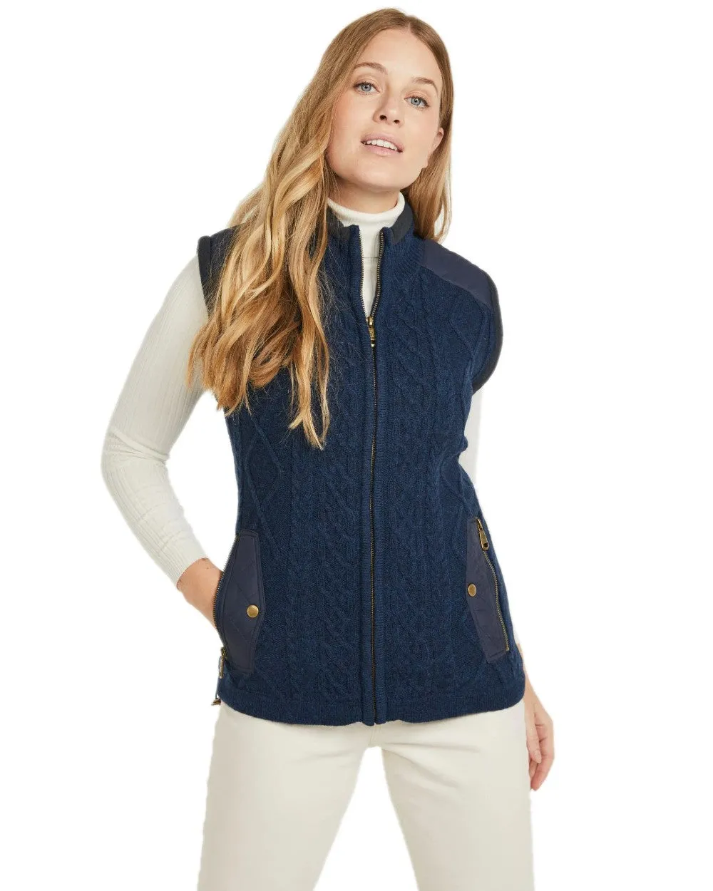 Aran Womens Castlehill Gilet with Fleece Collar