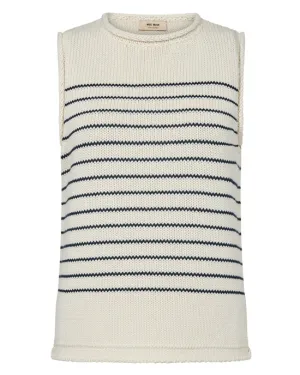 Aubin Stripe knit top Ecru