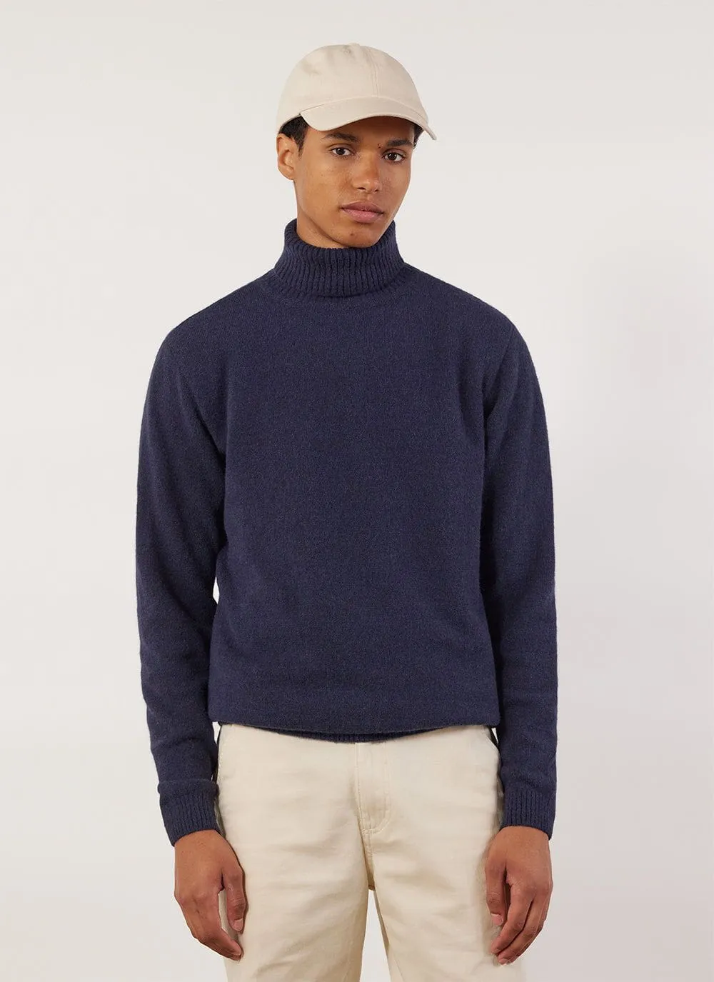 Auxiliary Roll Neck Jumper | Alpaca Wool | Navy