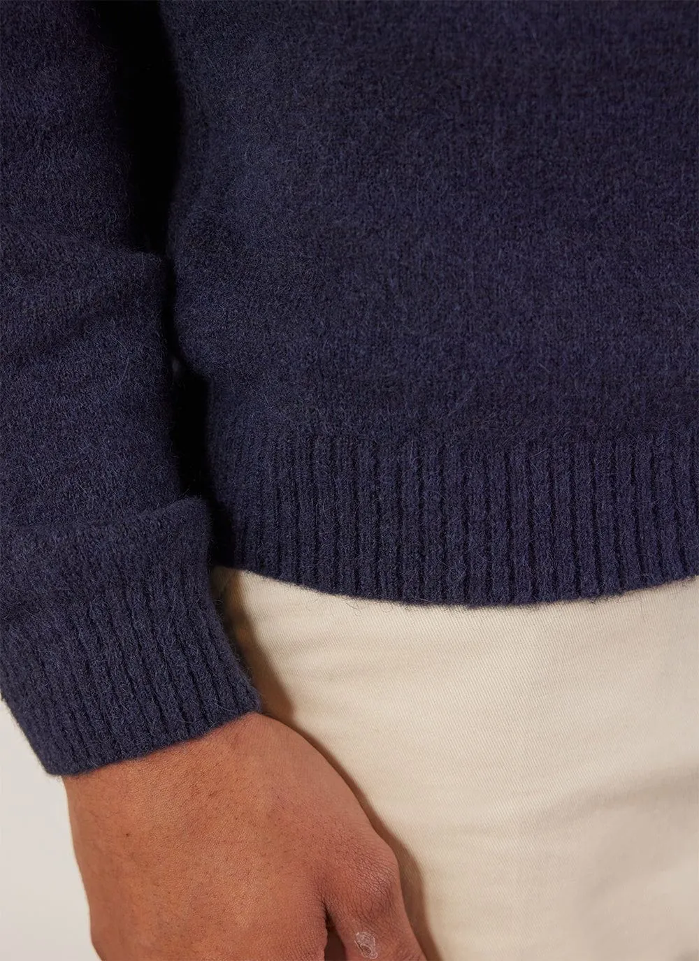 Auxiliary Roll Neck Jumper | Alpaca Wool | Navy