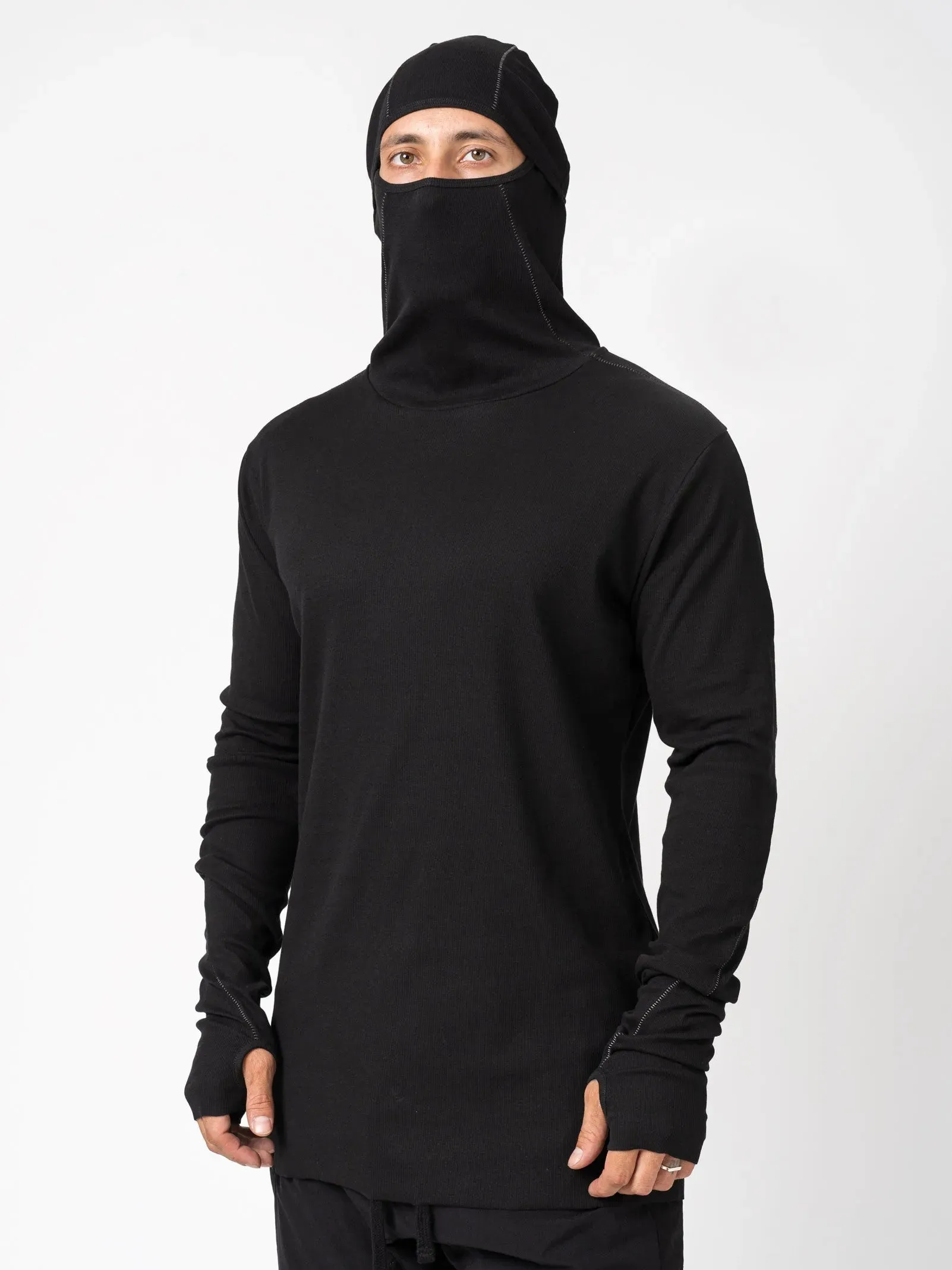 Balaclava hooded T shirt