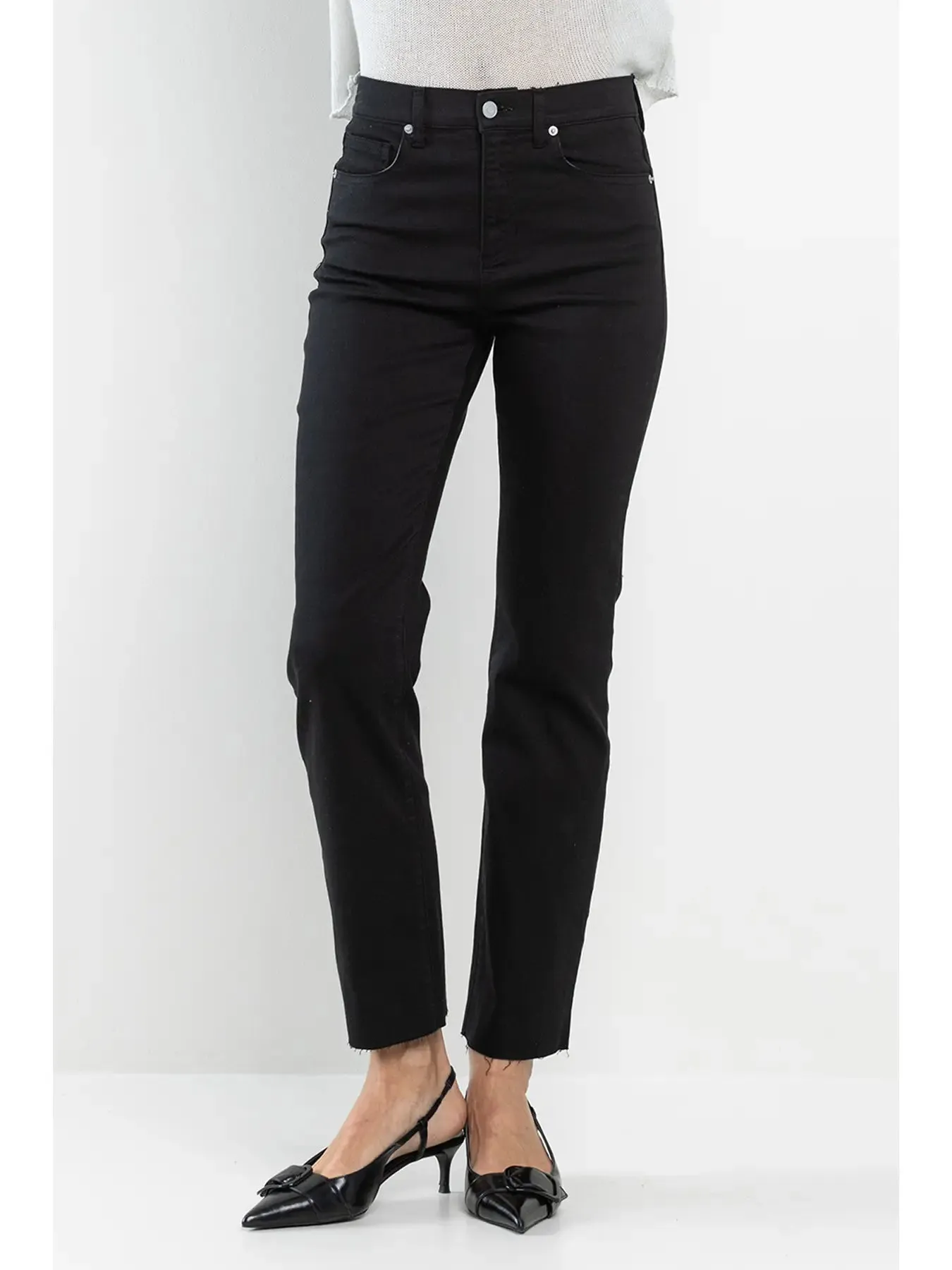 Black High Rise Slim Jean