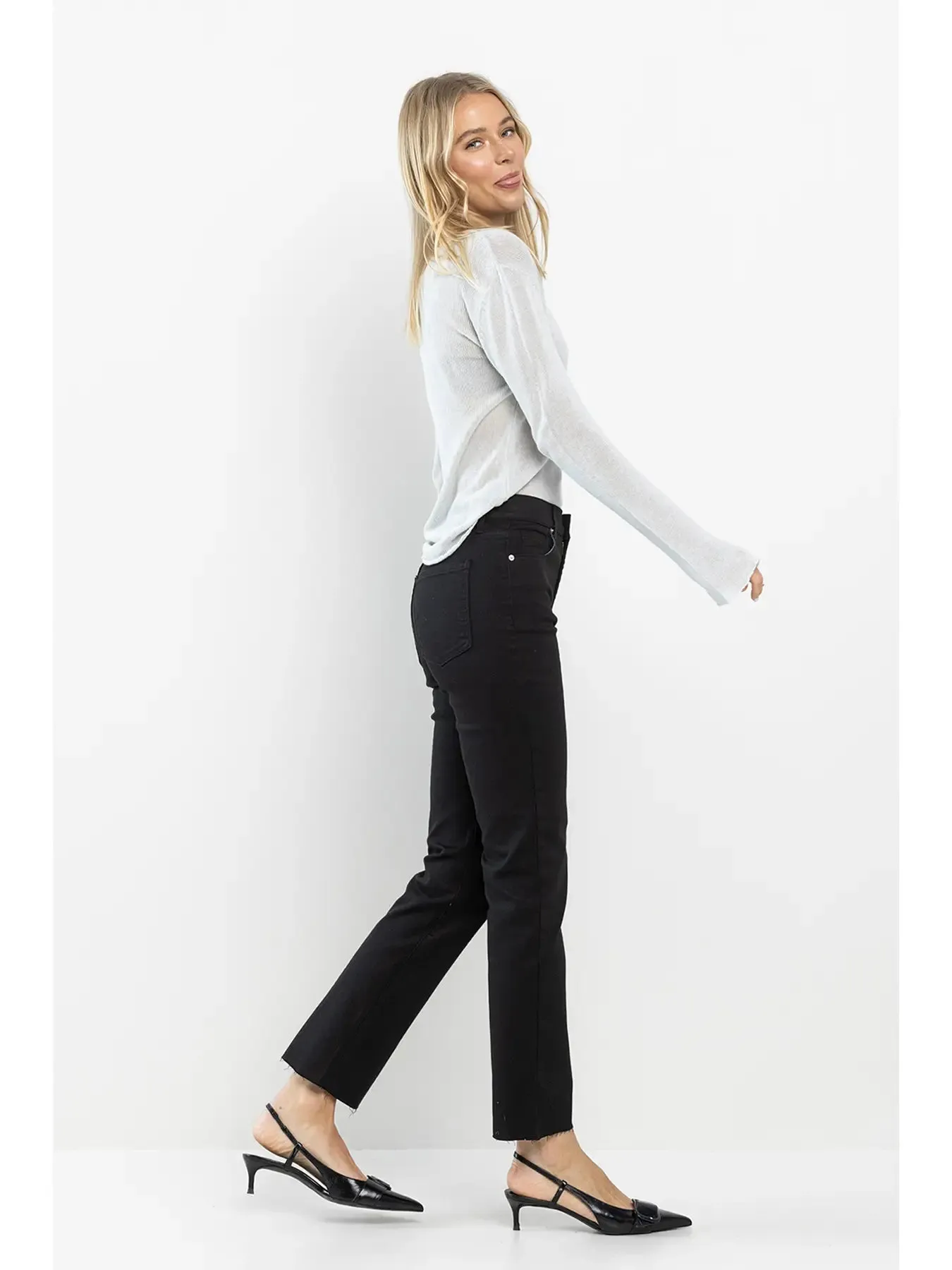 Black High Rise Slim Jean