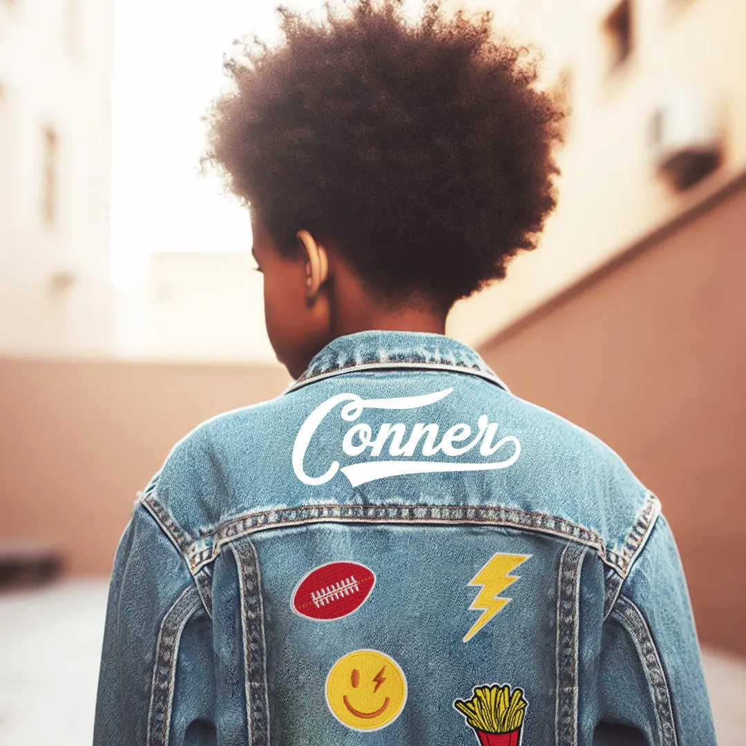 (Blue Denim) Kids Patch Jacket Gift