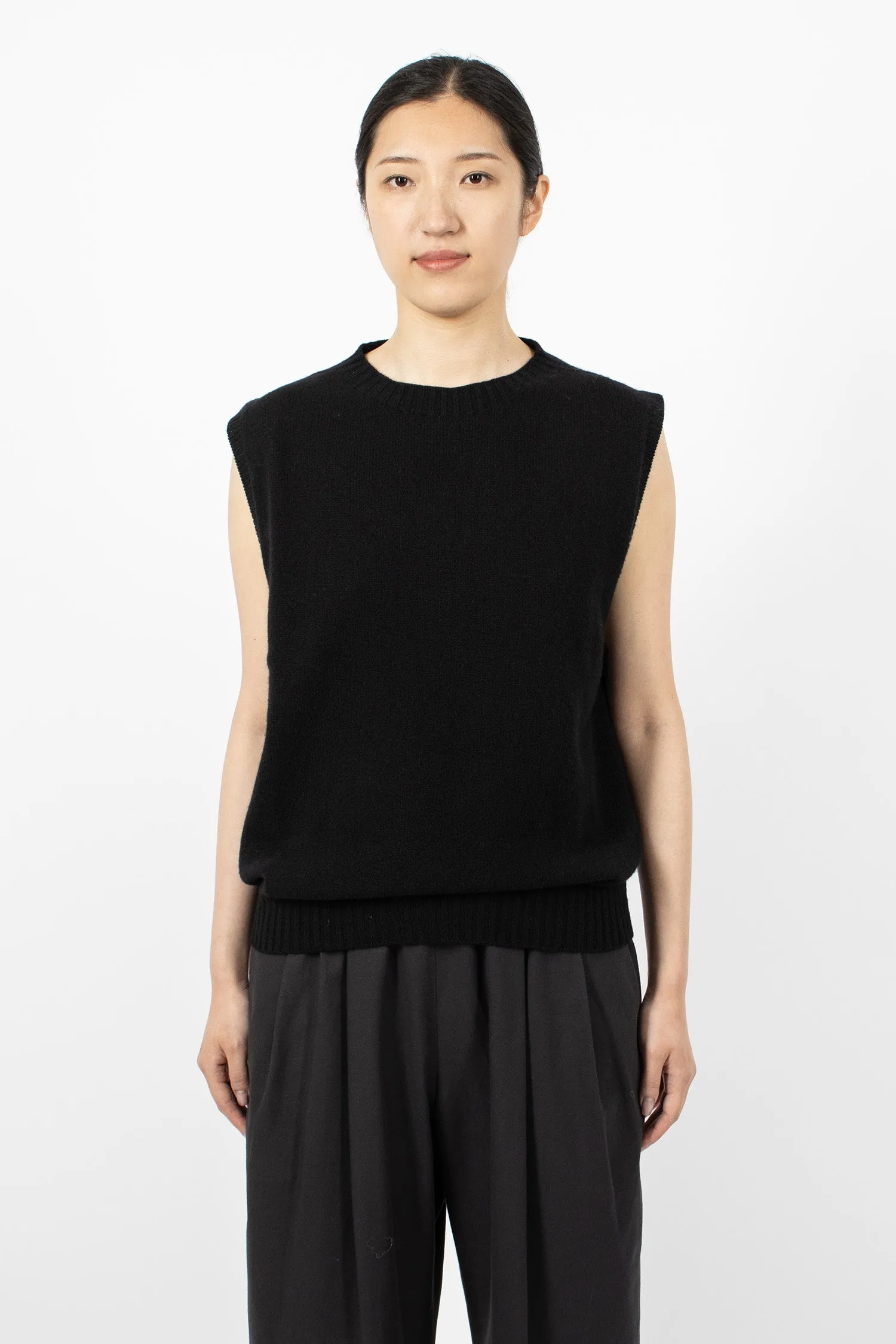 Boxy Crew Neck Slipover Black