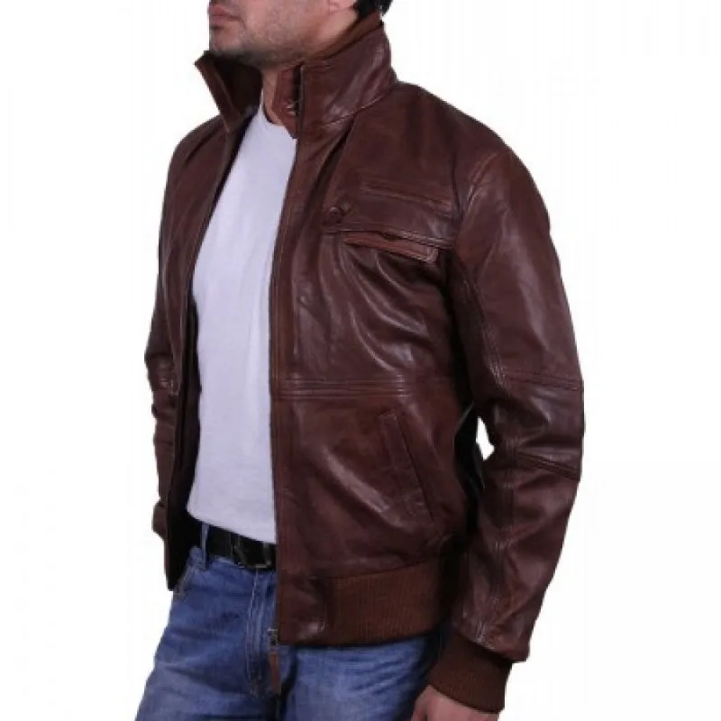 Brown Men Bomber Jacket