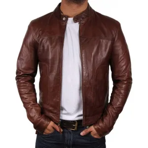 Brown Men Bomber Jacket