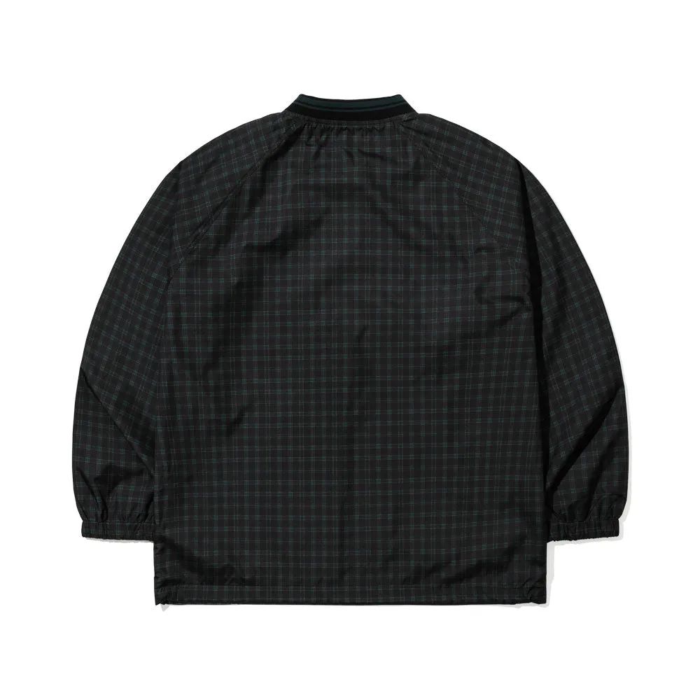 BSRBT SPORTY PULLOVER SNAP JACKET CHECK GREEN