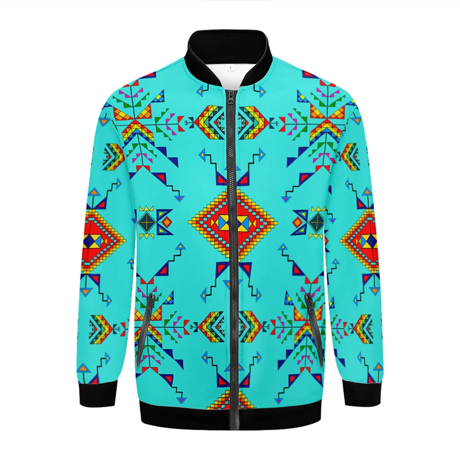 Buffalo Jump Turquoise Zippered Collared Lightweight Jacket