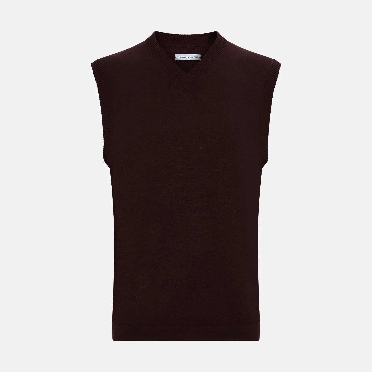 Burgundy Fine Merino V-Neck Vest