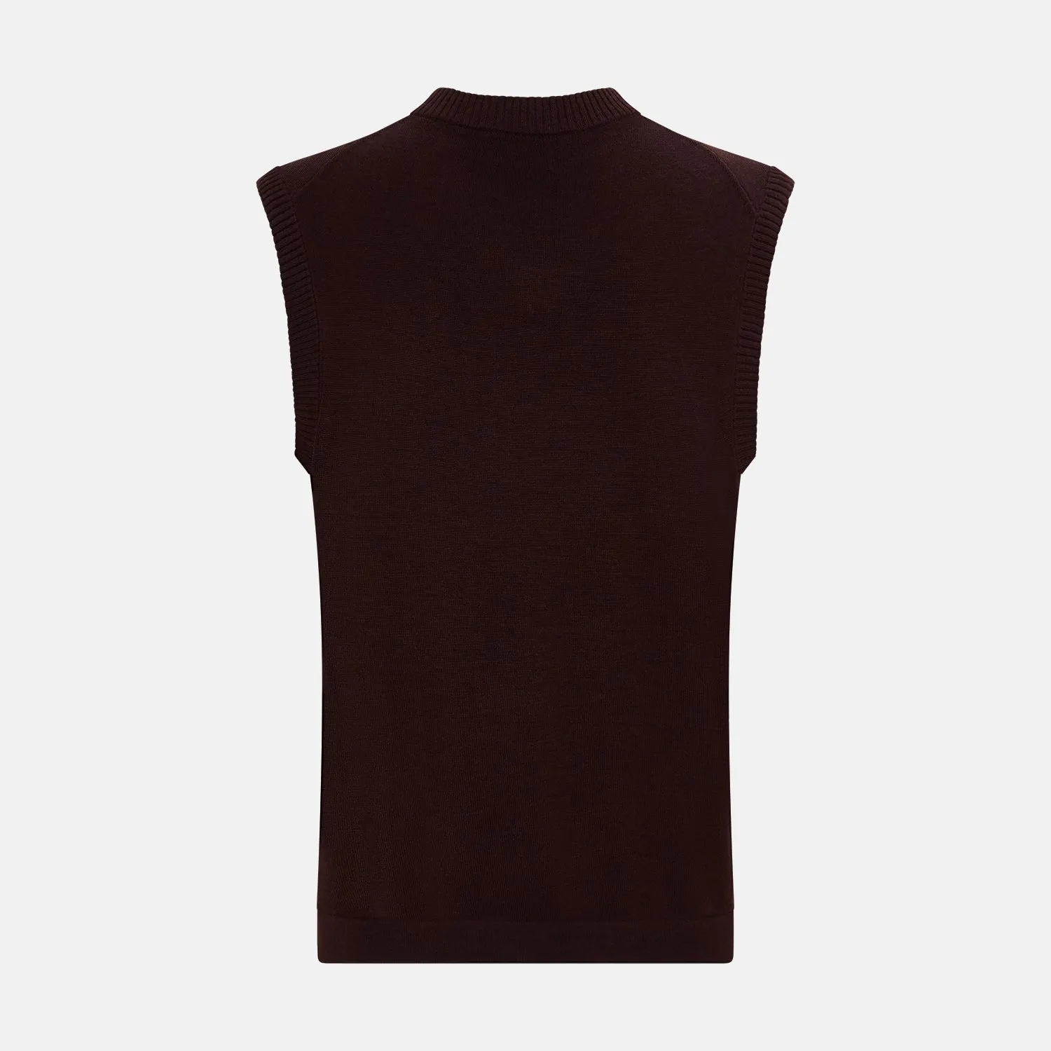 Burgundy Fine Merino V-Neck Vest