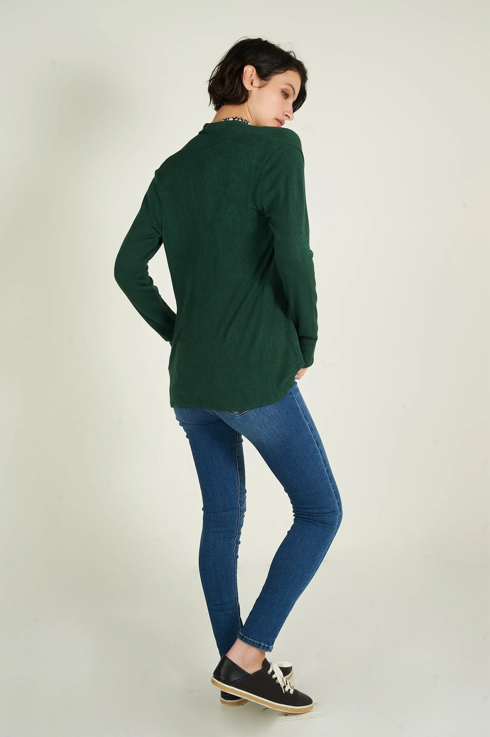 Cardigan mi-long ouvert - 13148 - (R-B3)