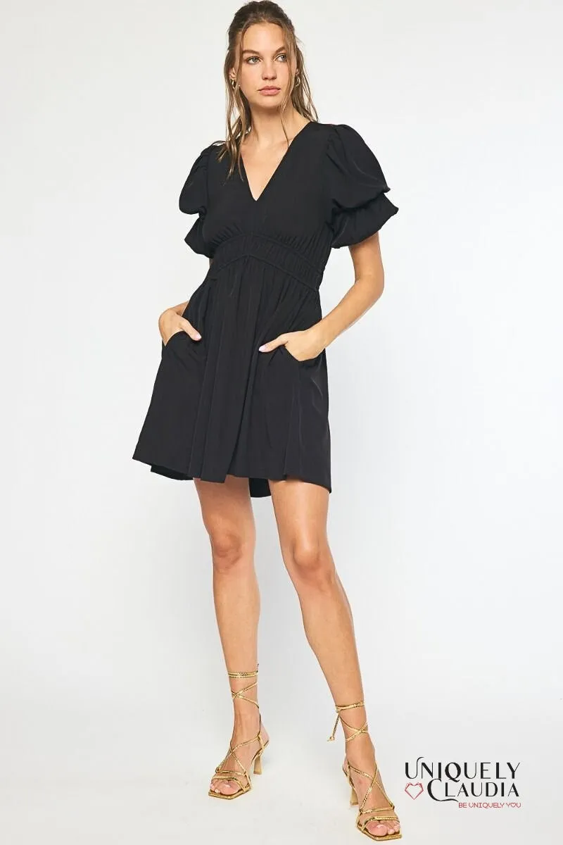 Cassidy Double Layer Sleeves Babydoll Dress