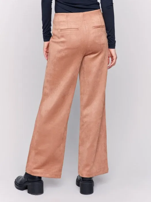 Charlie B C5540 Pull-On Faux Suede Flare Pants