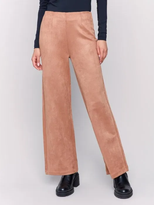 Charlie B C5540 Pull-On Faux Suede Flare Pants