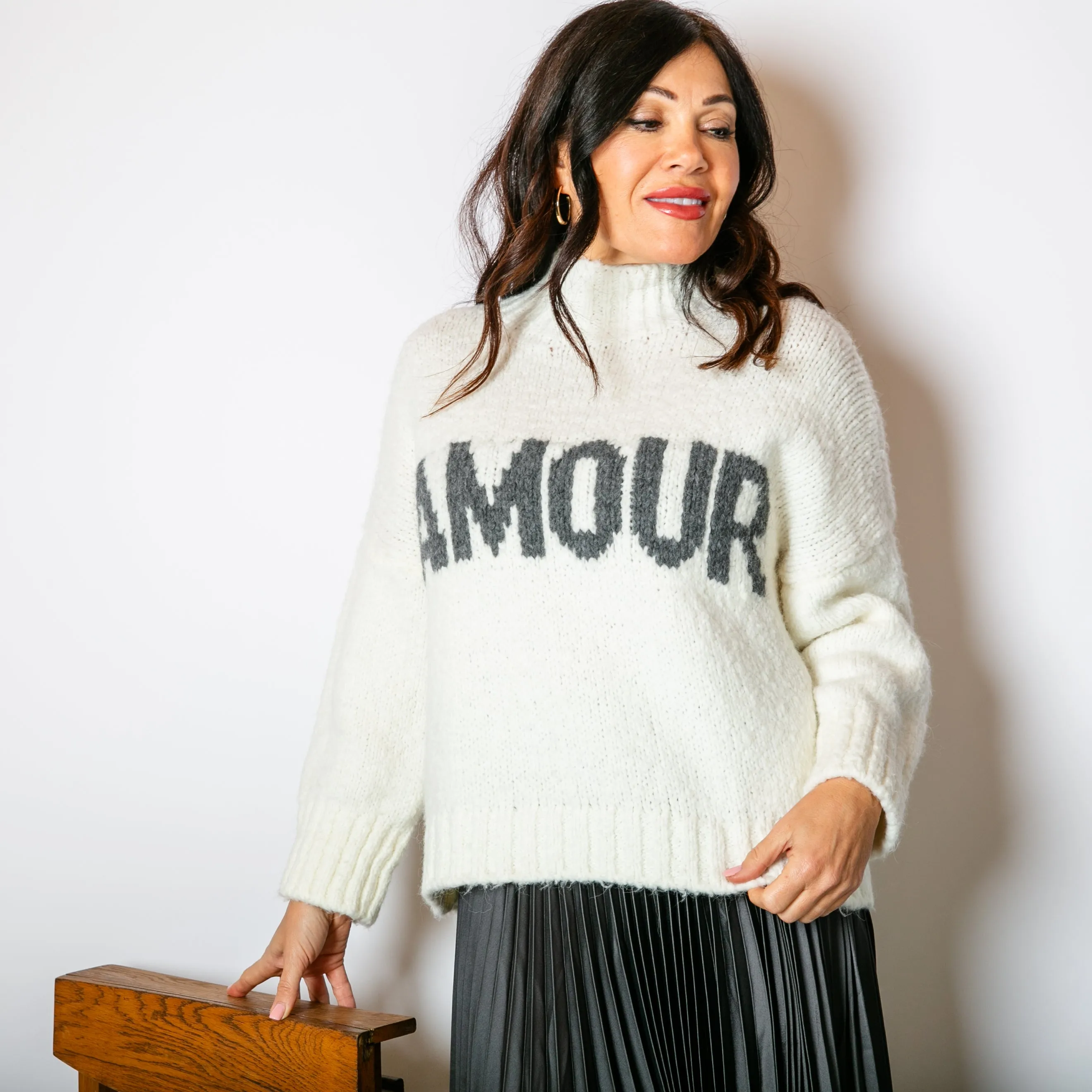 Chunky Slogan Jumper