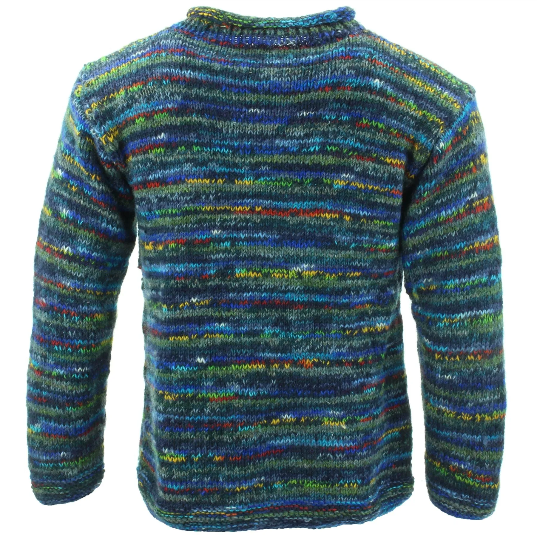 Chunky Wool Knit Jumper Space Dye - SD Dark Blue Mix