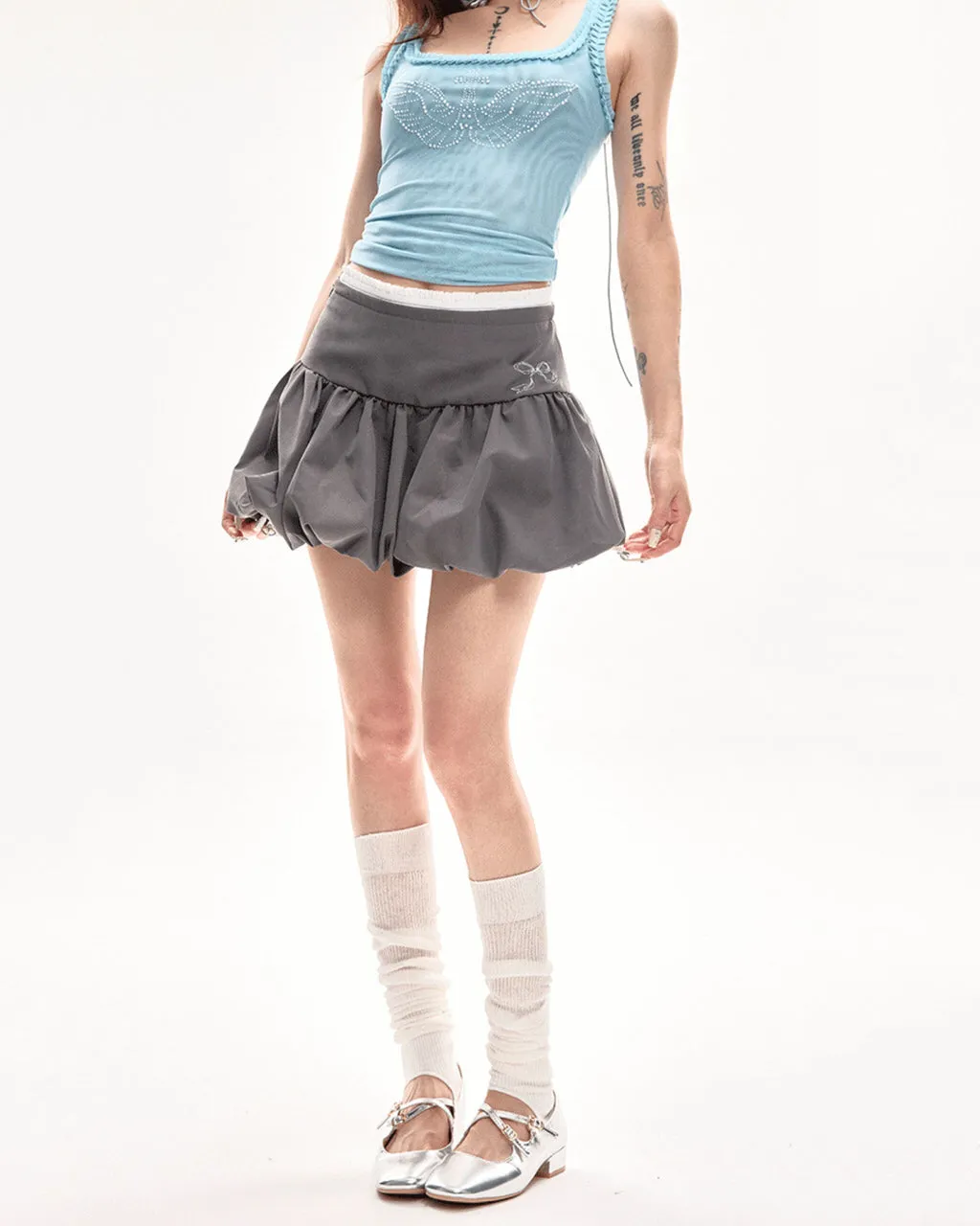 Coquette Aesthetic Balloon Mini Skirt