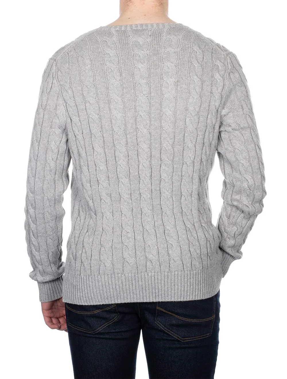 Cotton Cable Sweater Andover Heather