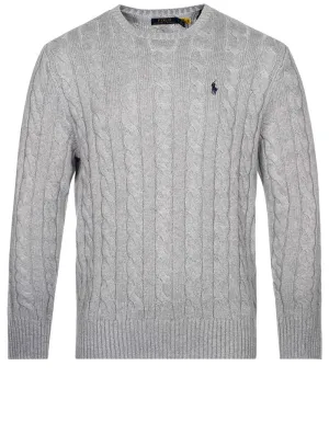 Cotton Cable Sweater Andover Heather