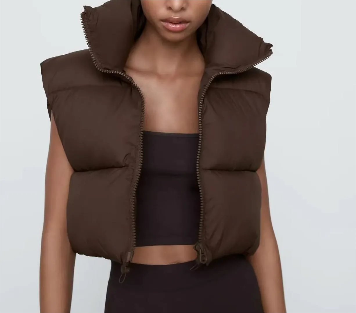 Cropped Puffer Vest