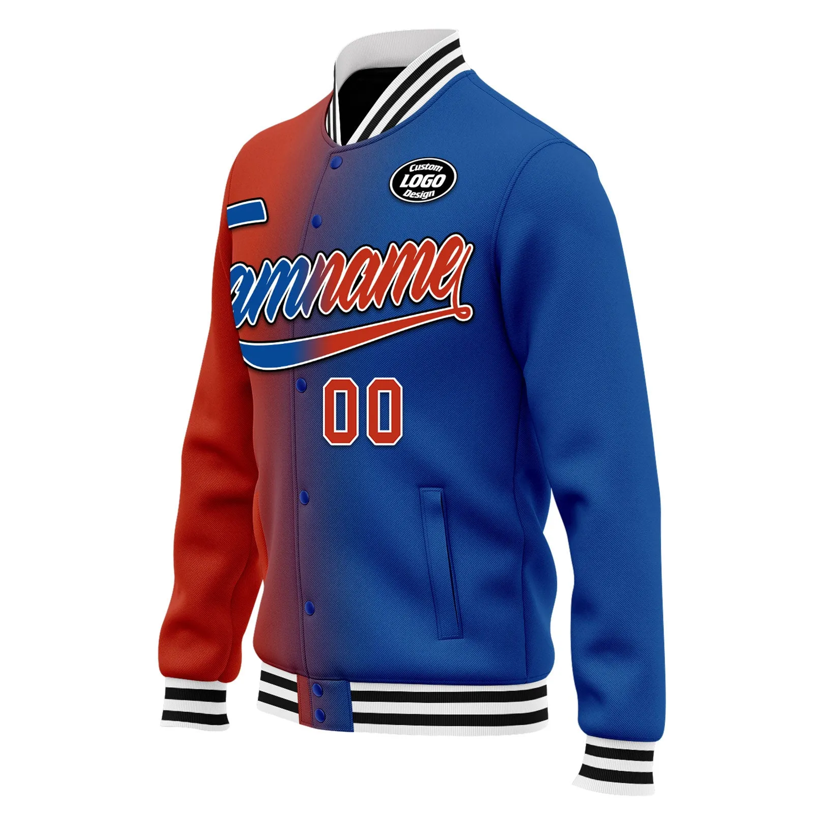 Custom Gradient Fashion Jacket Bomber Full-Snap Varsity Letterman Personalized Jacket FZ005-D028016-13