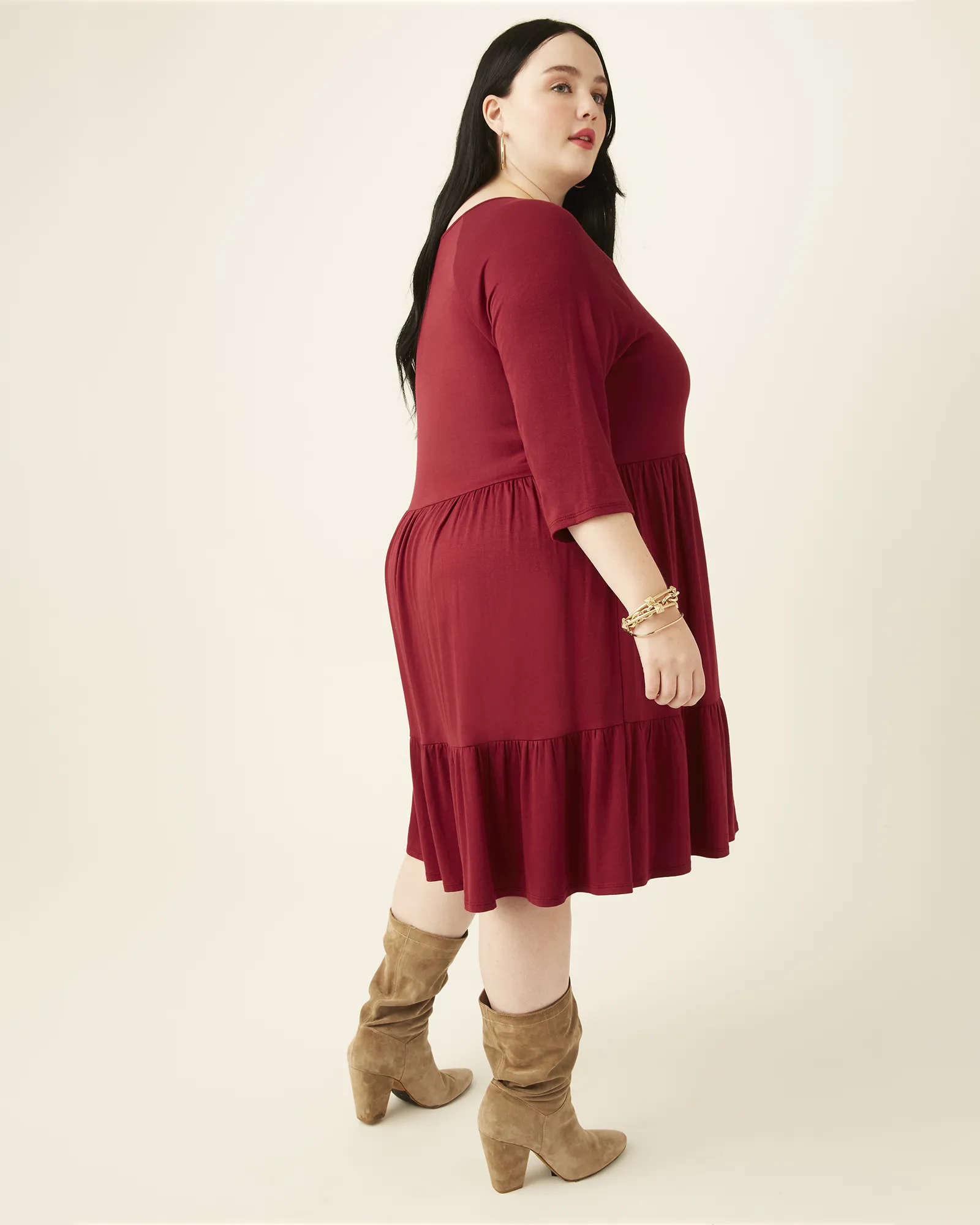 Diana Babydoll Dress | Maroon