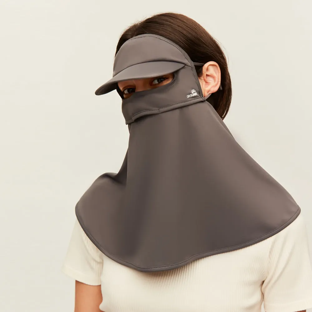 Face Cover with Cap Brim & Ear Loops Sun Protection UPF 50  Neck Gaiter