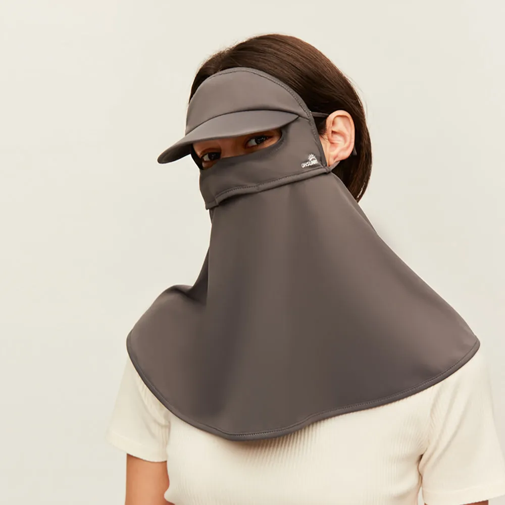 Face Cover with Cap Brim & Ear Loops Sun Protection UPF 50  Neck Gaiter