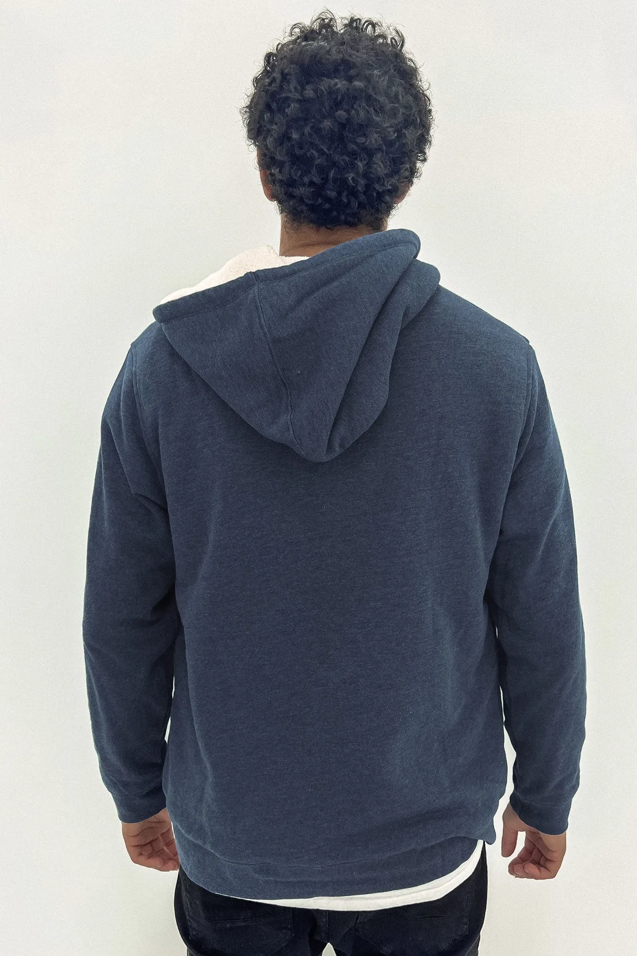 Fastlane Sherpa Quarter Zip Fleece Heather Denim