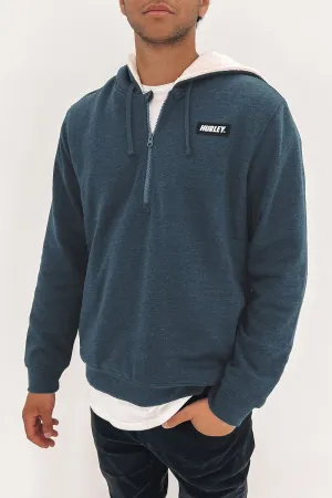 Fastlane Sherpa Quarter Zip Fleece Heather Denim