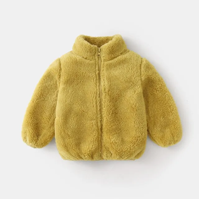 Fluffy Teddy Jacket - Blue