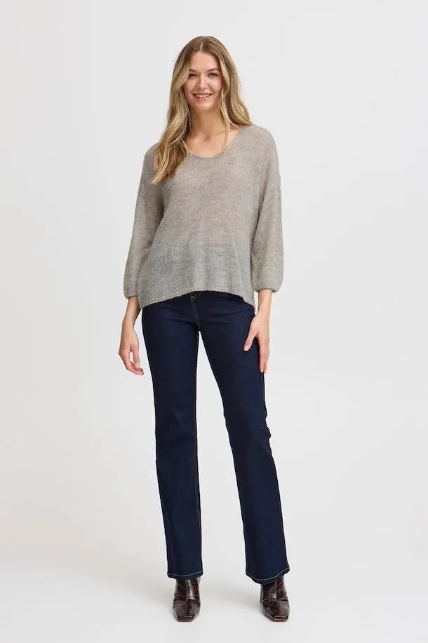 Fransa Sissel Pullover in Light Grey Melange