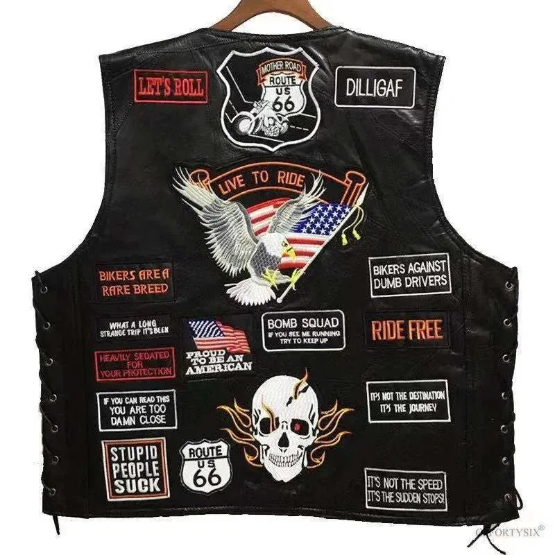 Gilet cuir biker MC