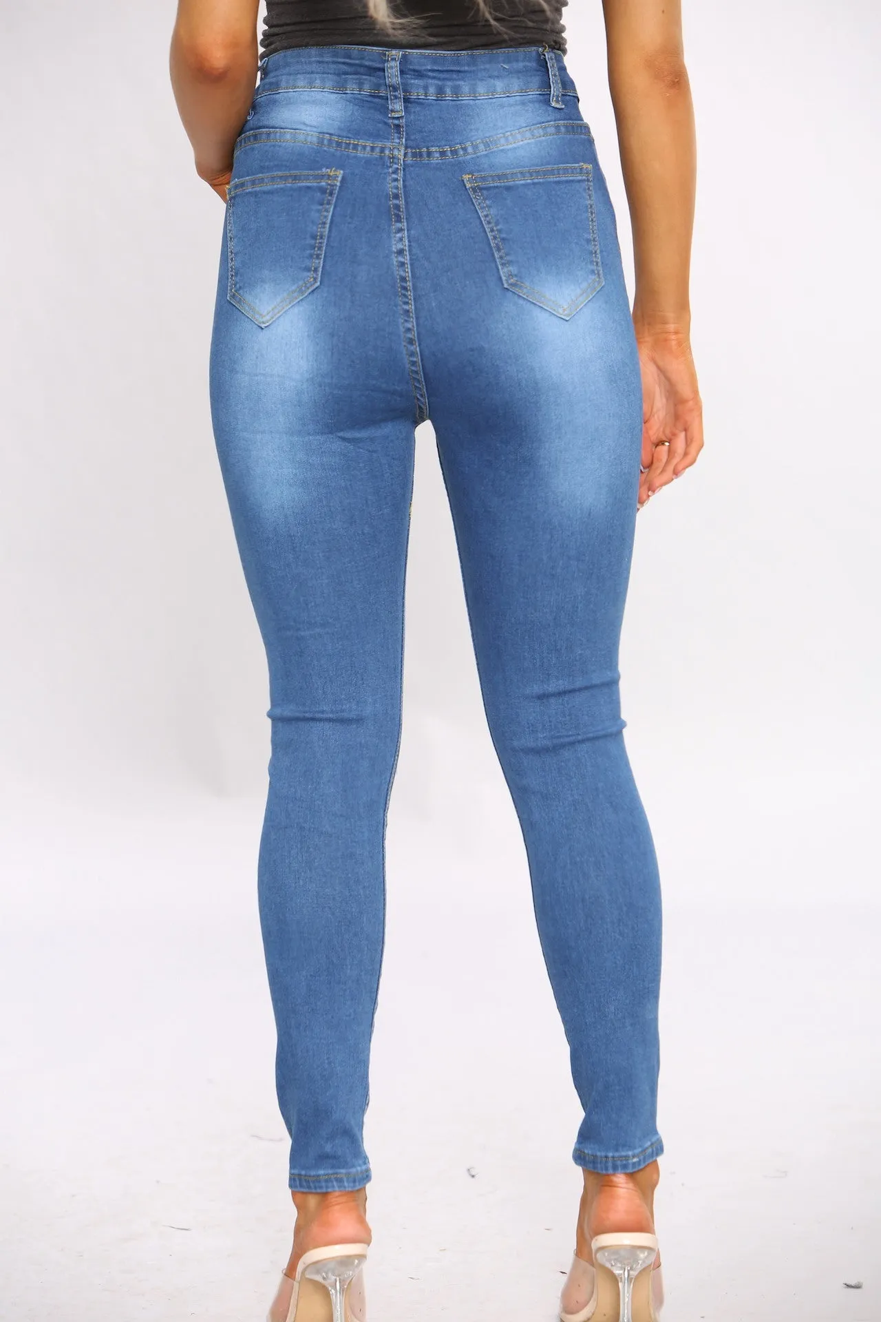 High Waisted Super Stretch Skinny Jeans