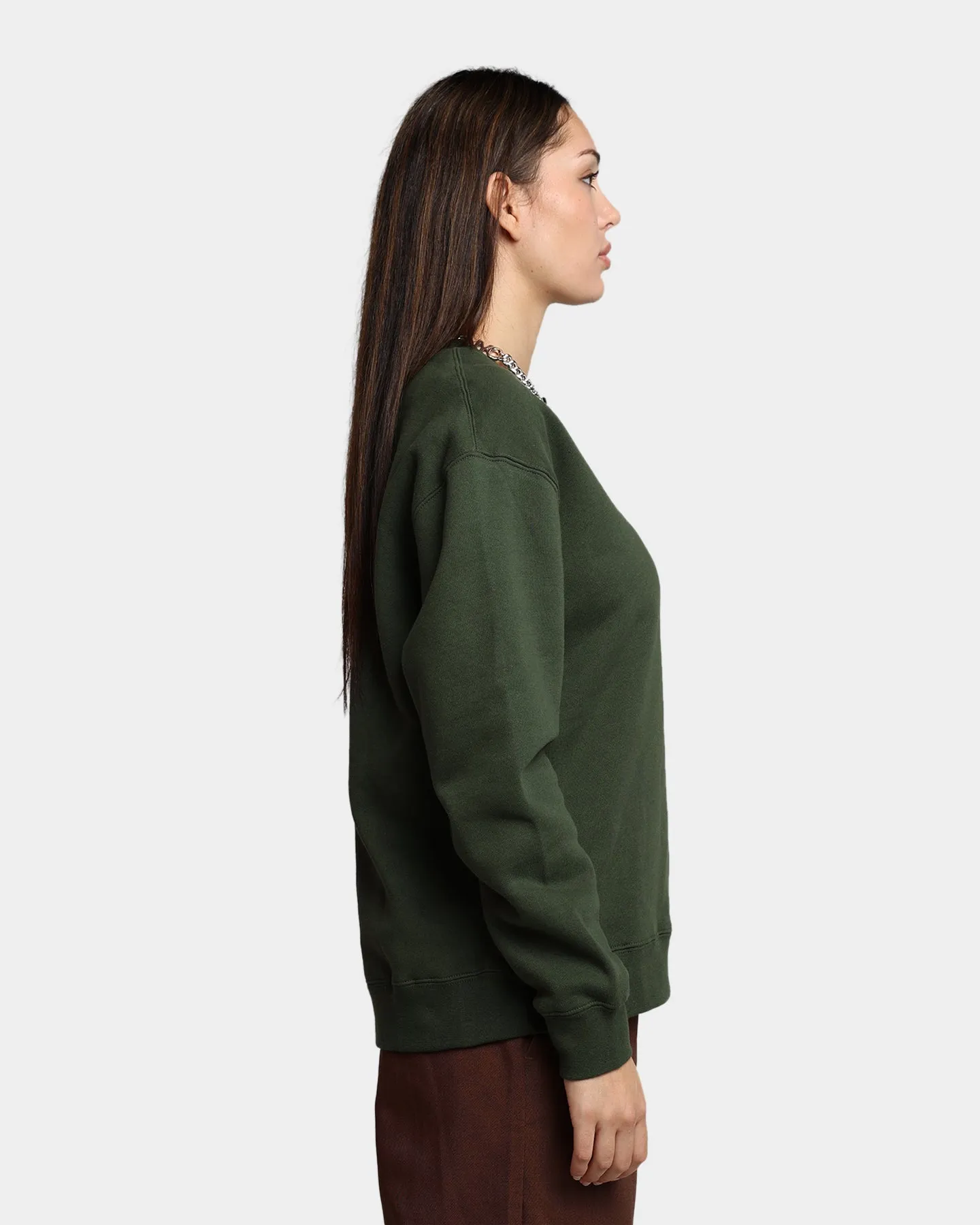 HUF Women's Italicized Crewneck Hunter Green