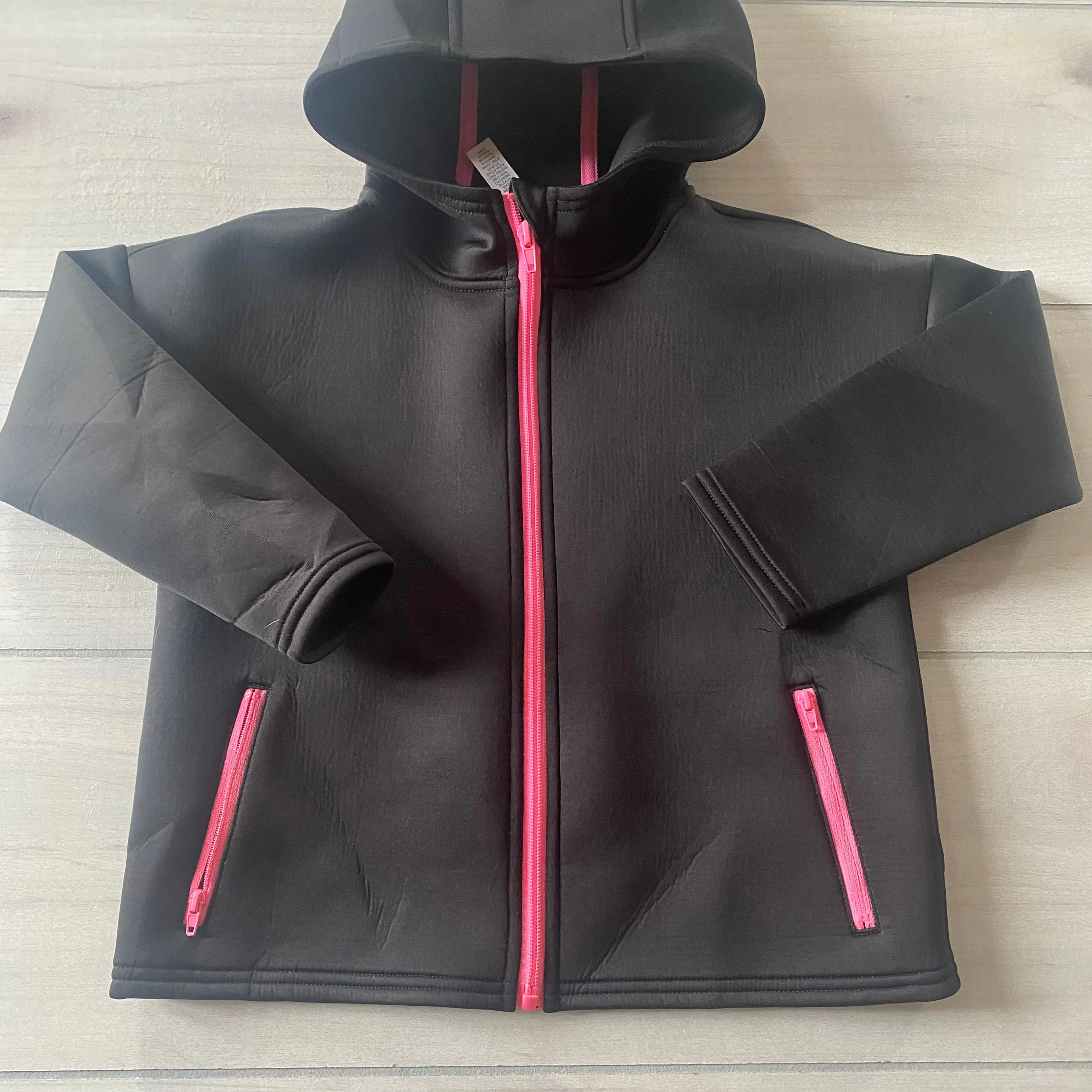 Ideology Black & Pink Polyester Spadex Performance Zipper Jacket