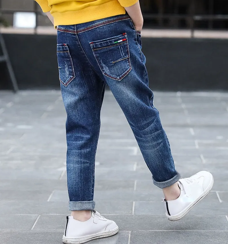 Kids Boys Jeans Classic Cowboy Pants Denim Casual Bottoms - BJN0106