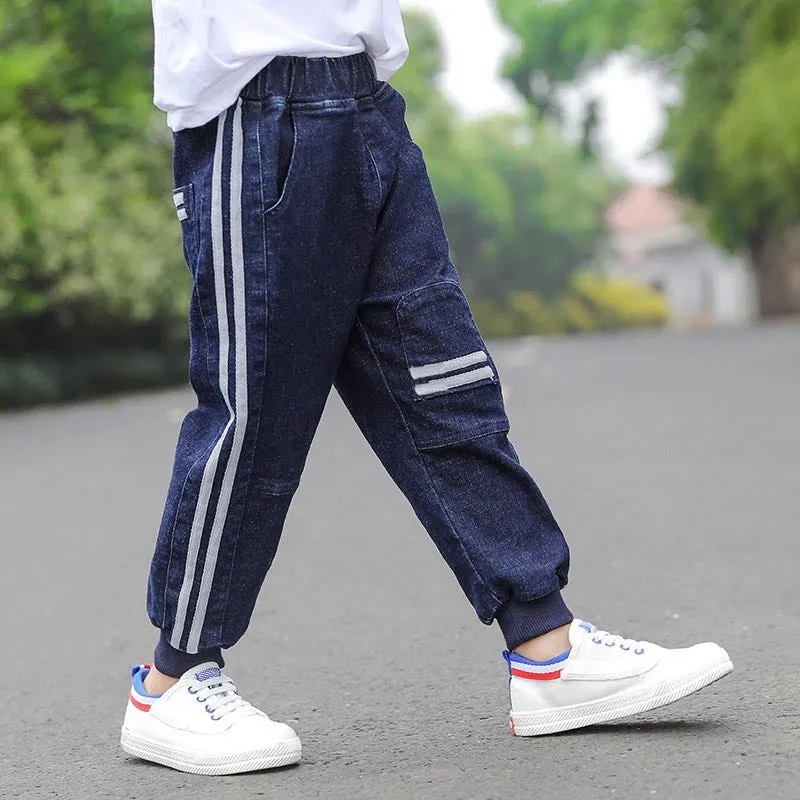 Kids Boys Jeans Classic Cowboy Pants Denim Casual Bottoms - BJN0106