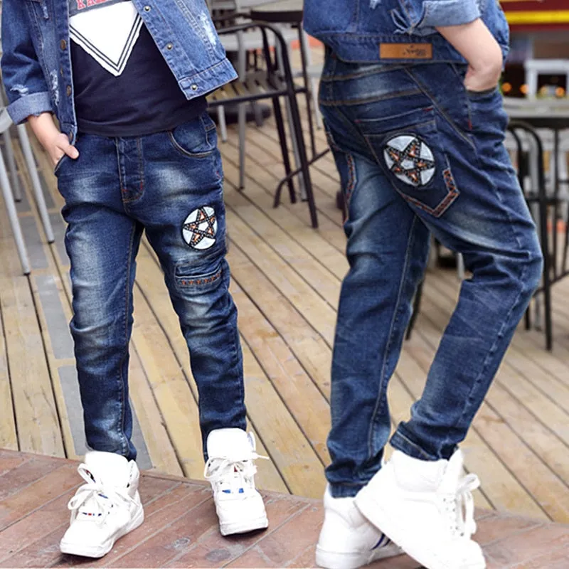 Kids Boys Jeans Classic Cowboy Pants Denim Casual Bottoms - BJN0106