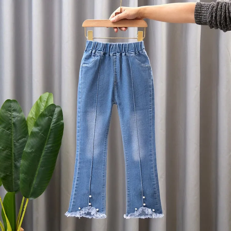 Kids Girls Denim Pants Kids Bell-bottoms Children Spring Autumn Clothing Casual Girls Jeans - GJN0164