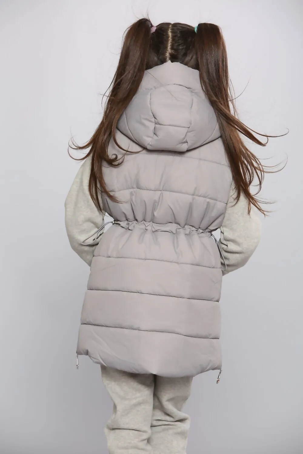 Kids Longline Pocket Gilet - Grey