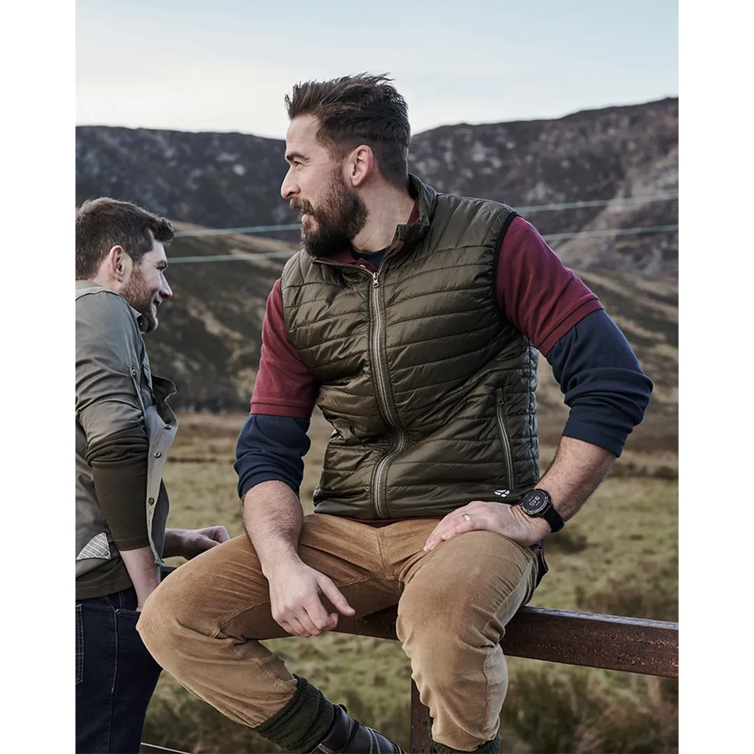 Kingston Rip-Stop Gilet - Olive/Merlot by Hoggs of Fife