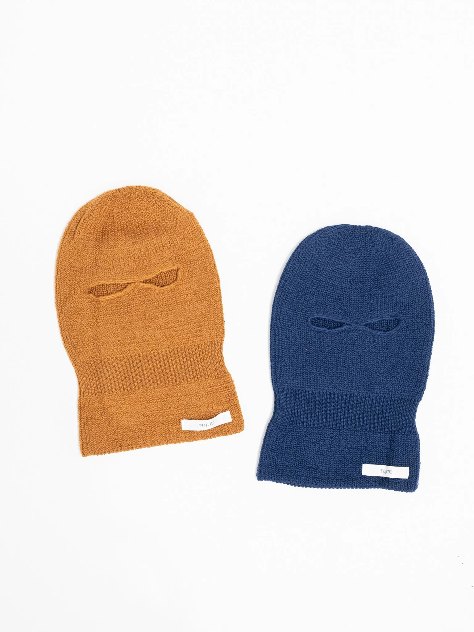 Knit Balaclava Beanie - Royal Blue, Camel